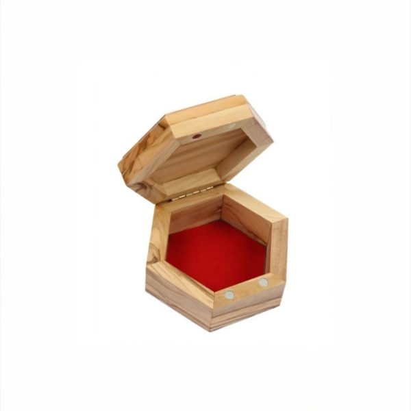 Olive Wood Box_ Plain Large Hexagonal
