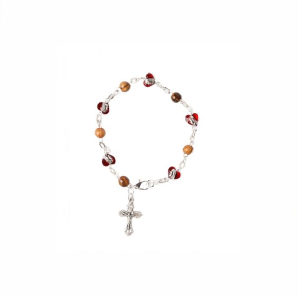 Olive Wood Bracelet_ Red Hearts