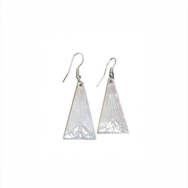 Earring_ Sterling Silver Mother of Pearl Triangle