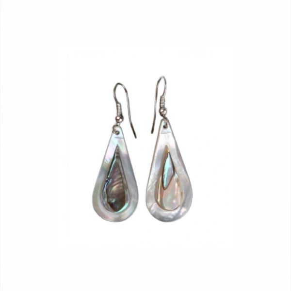 Earring_ Sterling Silver Mother of Pearl Teardrop