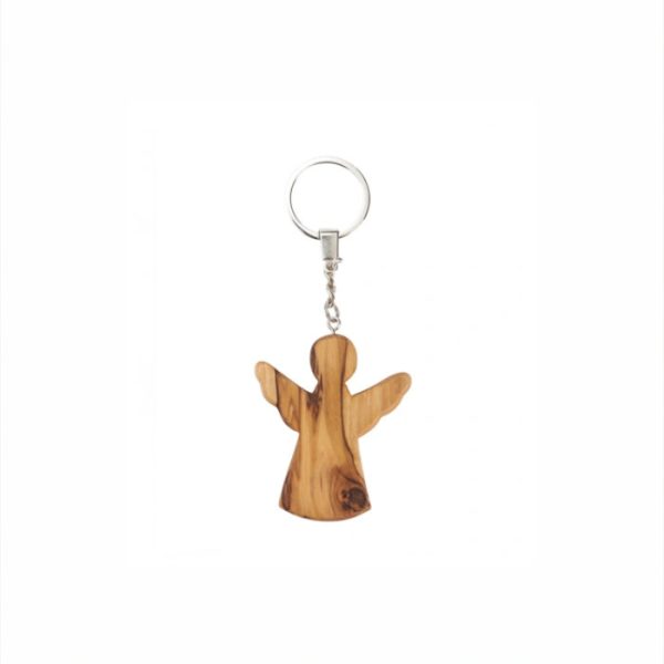 Olive Wood Keychain_ Angel