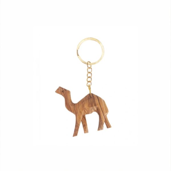 Olive Wood Keychain_ Camel