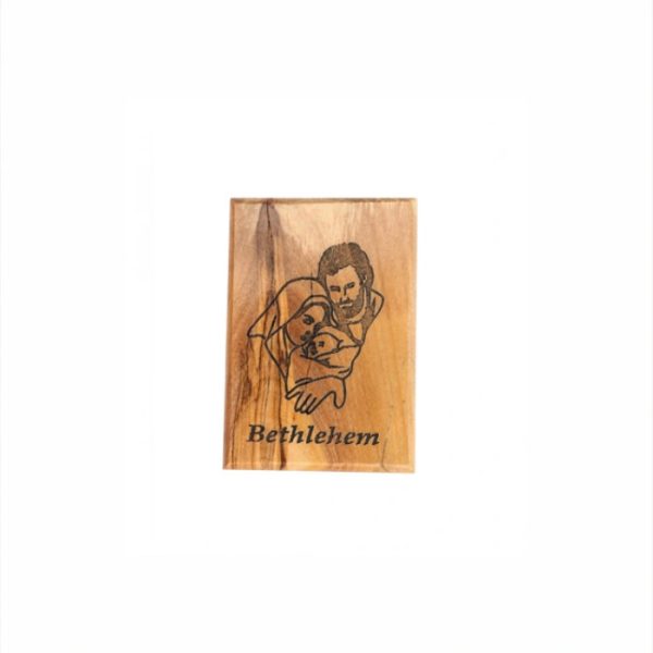 Olive Wood Magnet_ "Bethlehem" with Holy Family