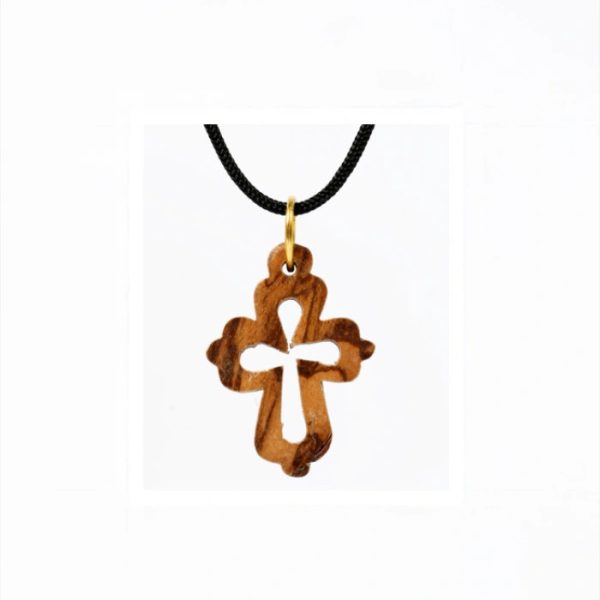 Olive Wood Pendant_ Hollow Roman Cross