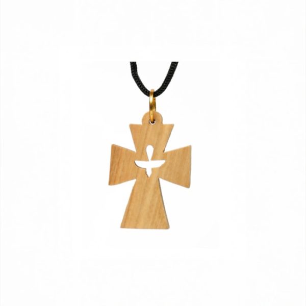 Olive Wood Pendant_ Cross with Hollow Holy Spirit