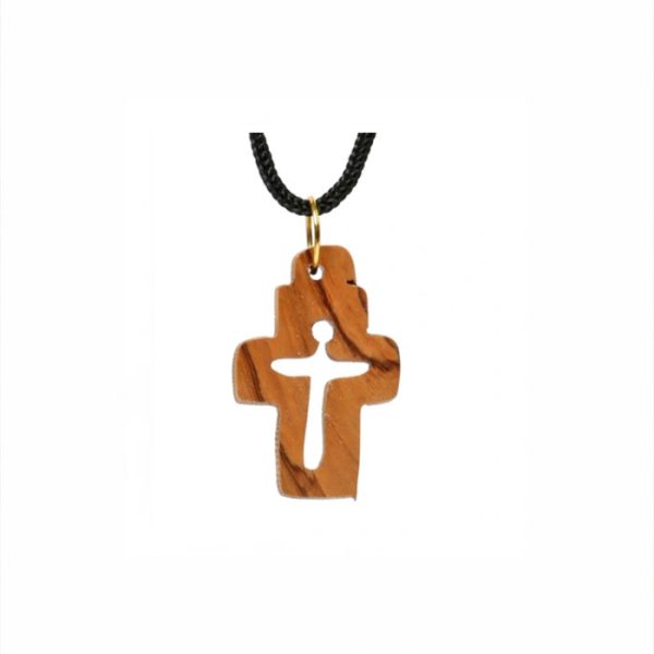 Olive Wood Pendant_ Hollow Cross