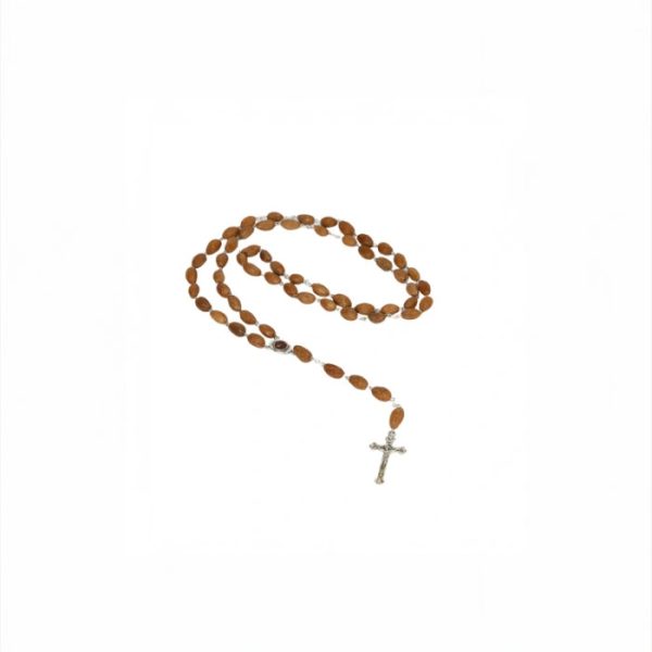 Olive Wood Rosary_ Olive Pits Beads and Jerusalem Soil Centerpiece