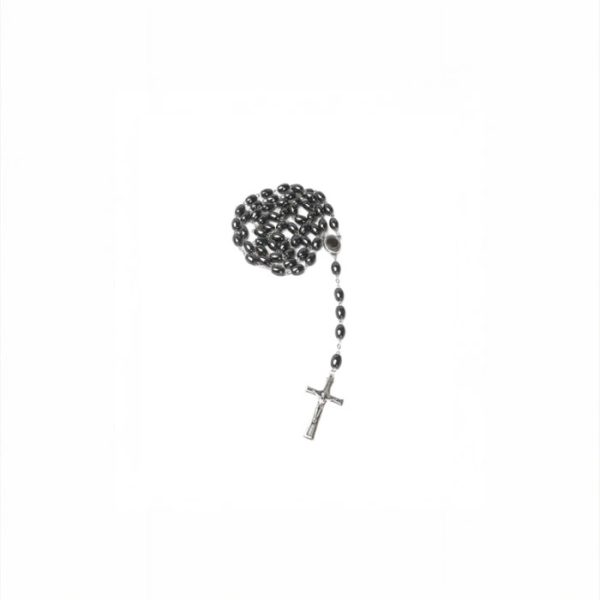 Hematite Rosary_ Jerusalem Soil Centerpiece