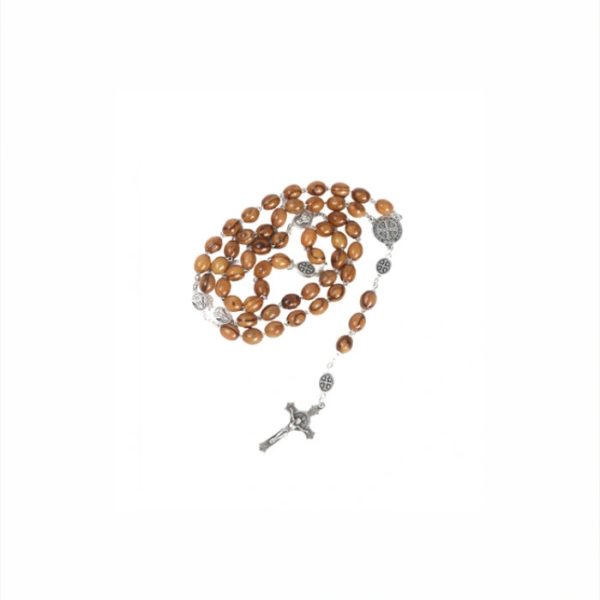 Oive Wood Rosary_ Saint Benedict